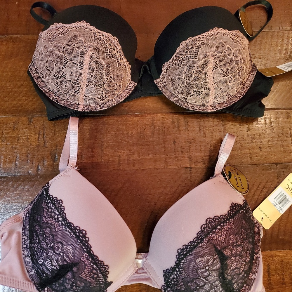 TWO Sexy Lacey Bras - Push Up & Demi